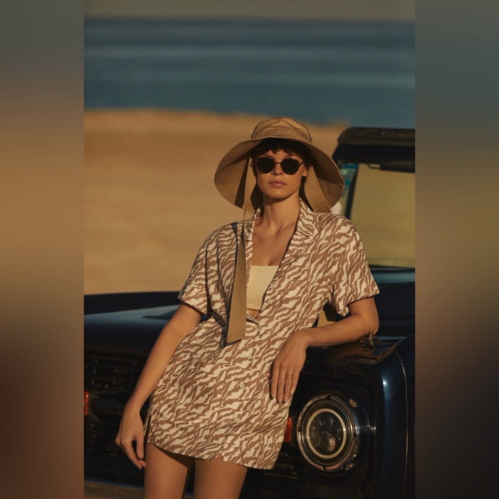 Anthropologie Amadi Zebra Stripe Shirt Dress